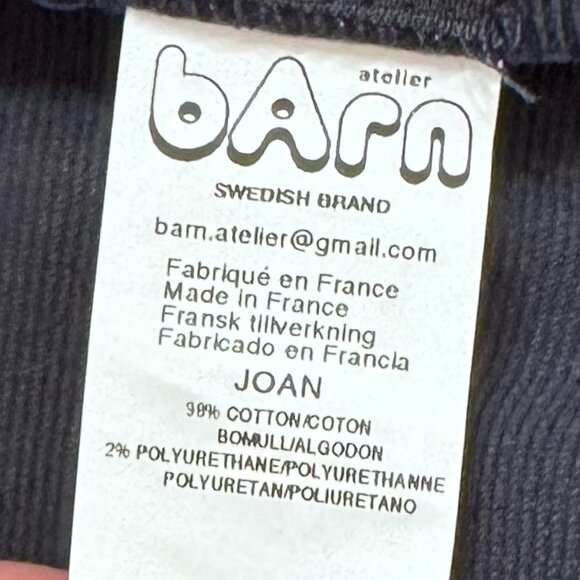 ATELIER BARN - SKIRT WITH SUSPENDERS - VELVET 98% COTTON - DARK NAVY - Picture 4 of 4